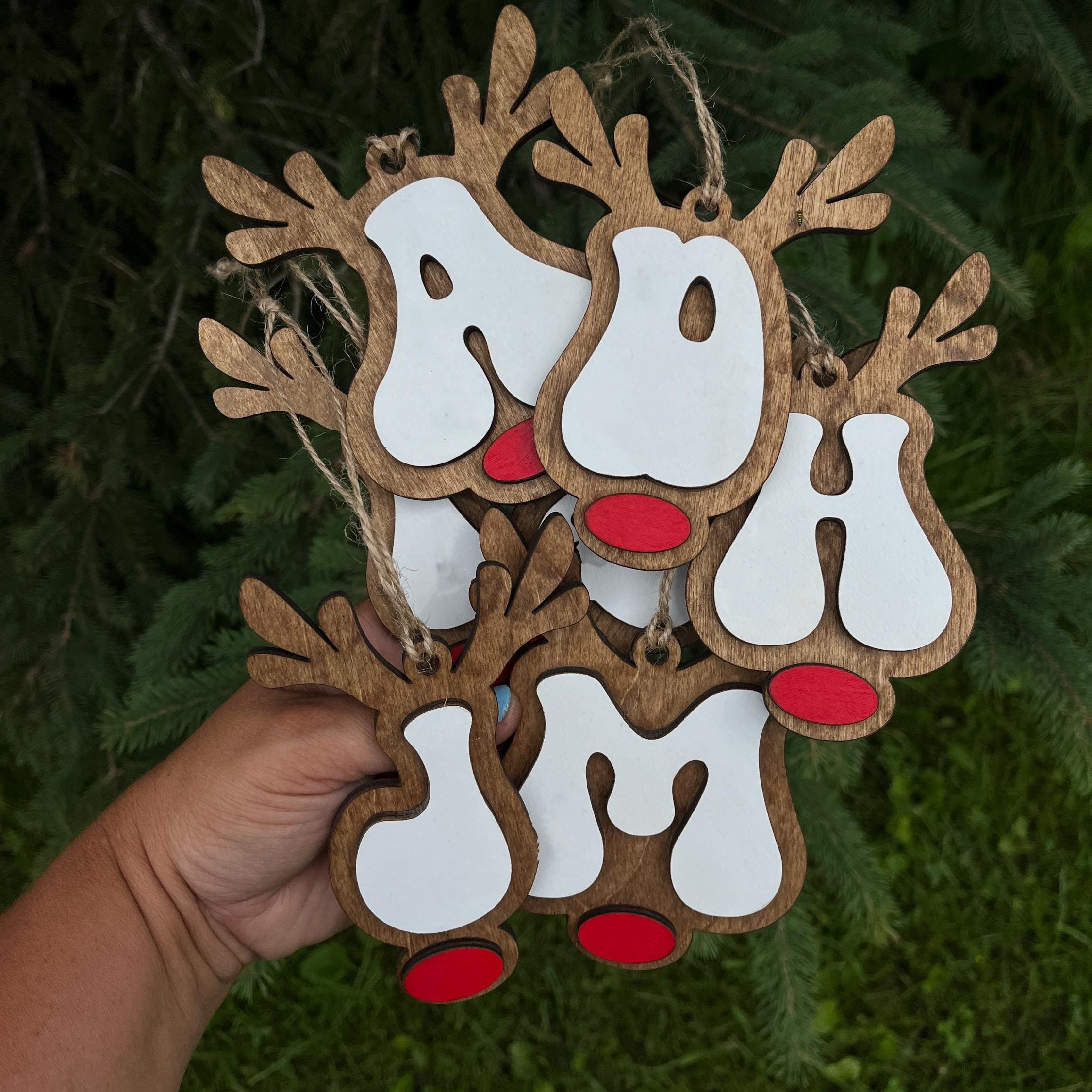 🫎🎄Reindeer Nose Letter Ornaments