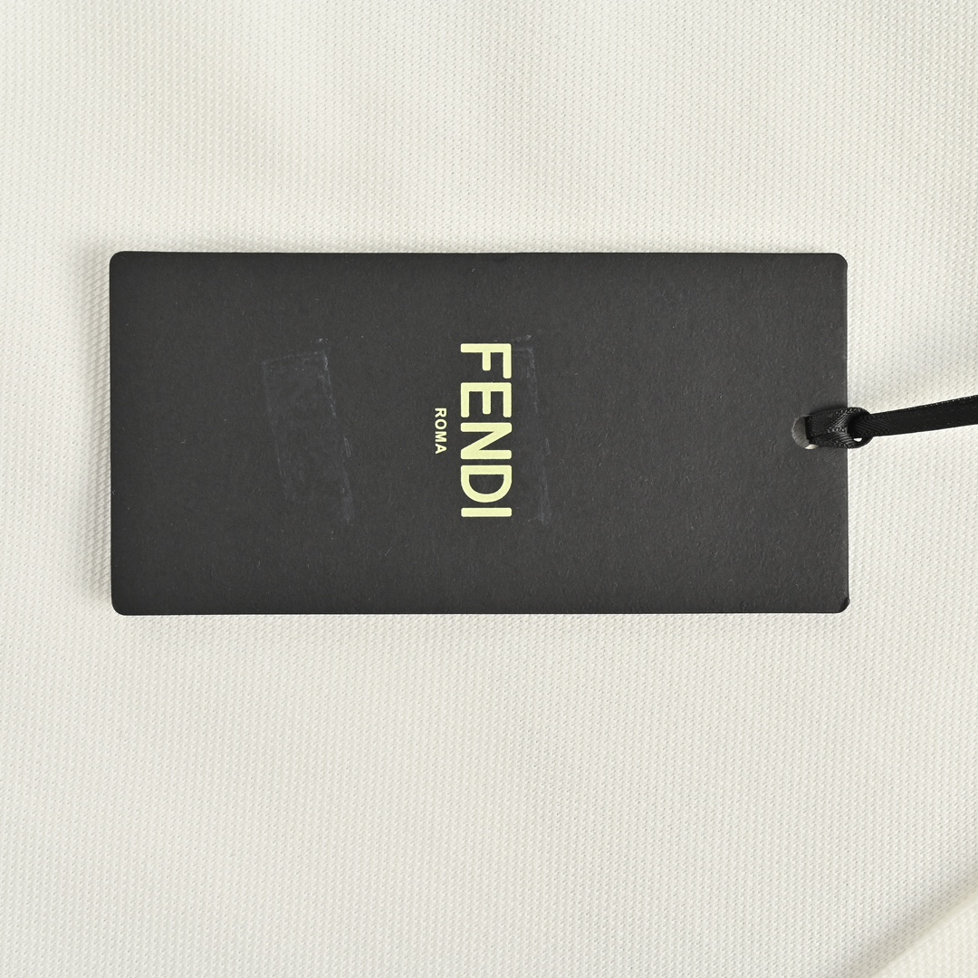 Fendi Square Logo Embroidered Label Short Sleeve Polo Short Sleeve