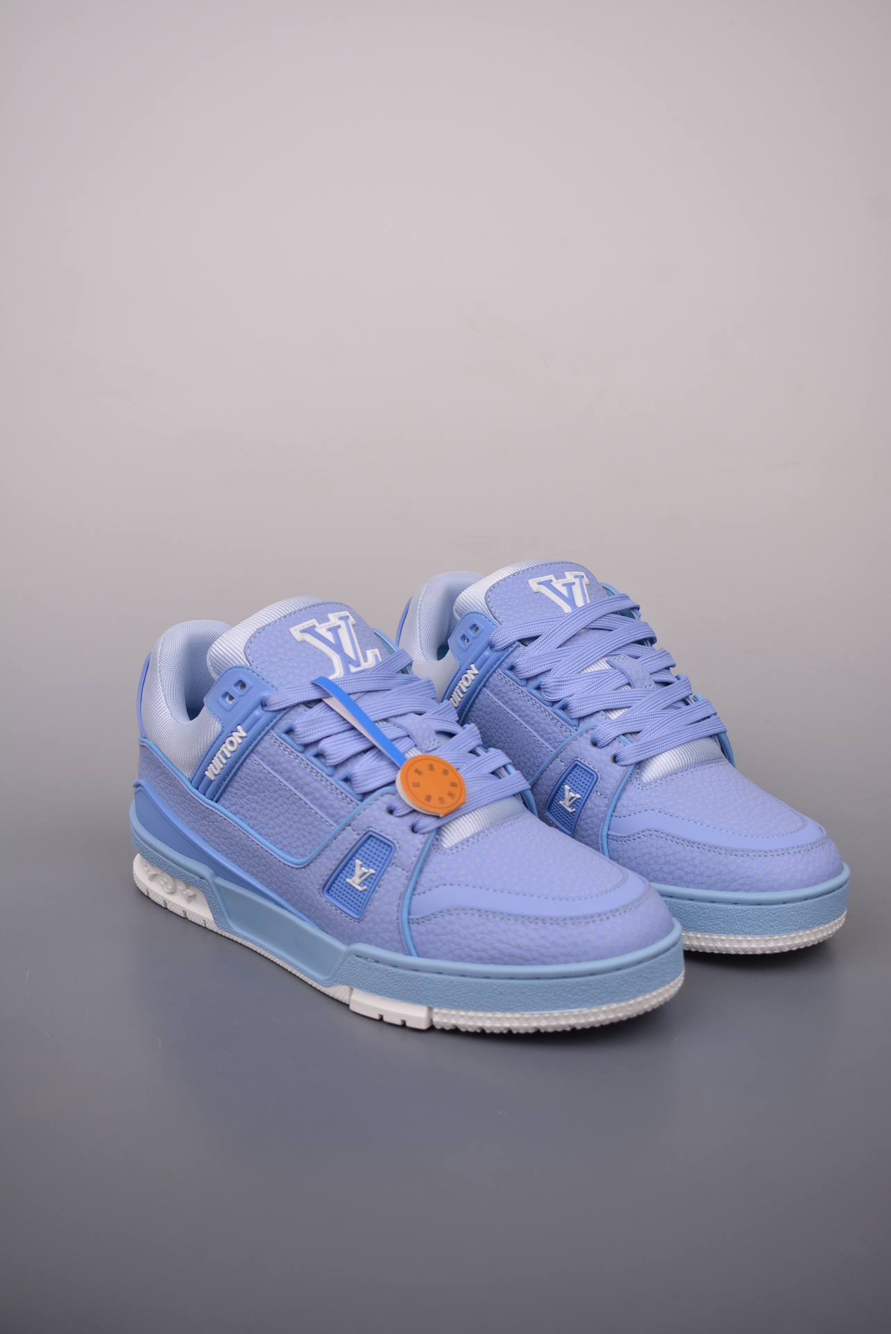 Louis Vuitton Trainer Sneaker Lowv blue and purple lychee pattern 1ACQ6W