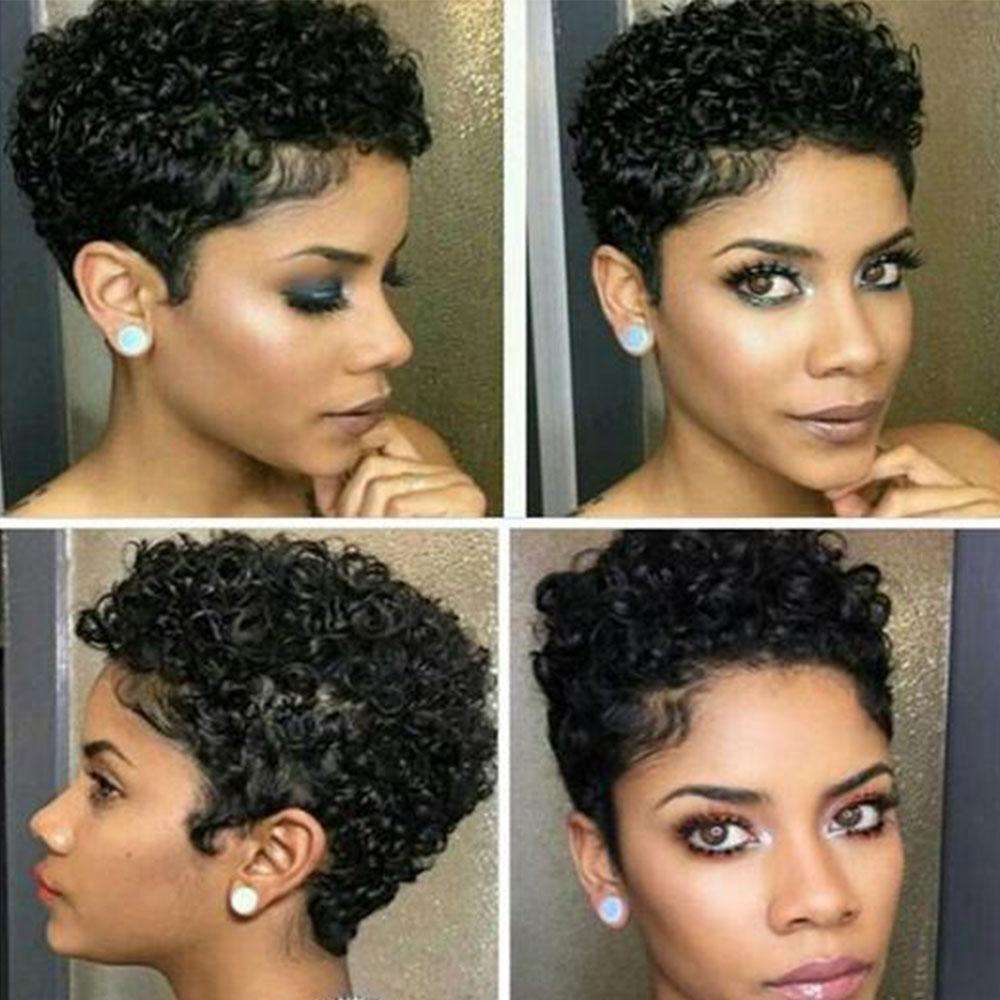 Luna 021 African American Classic Kinky Short Curly Wig for Women