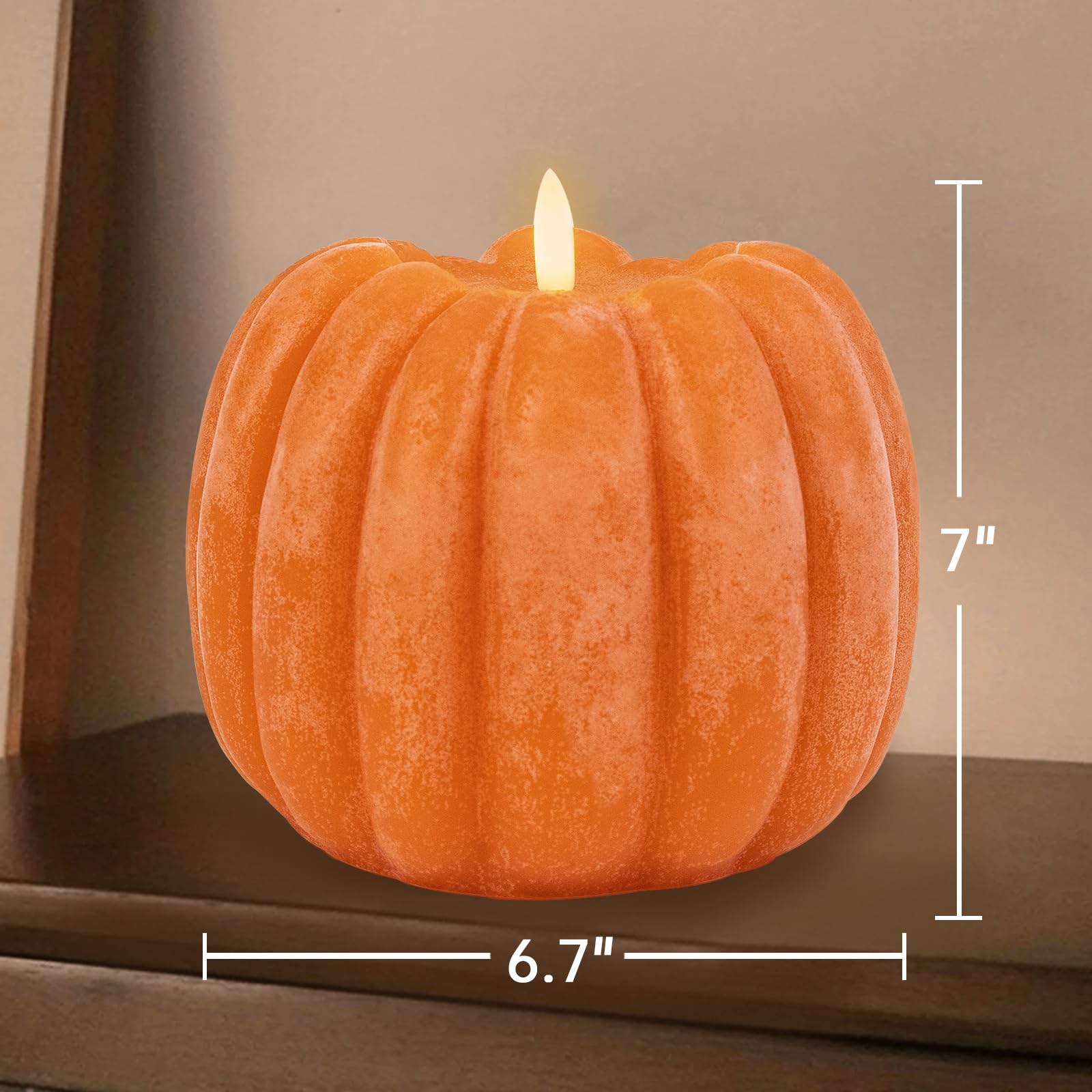 🍂Autumn Party Decorations Indoor - 🎃 Pumpkin LED Flameless Wax Candle 🕯️🍁
