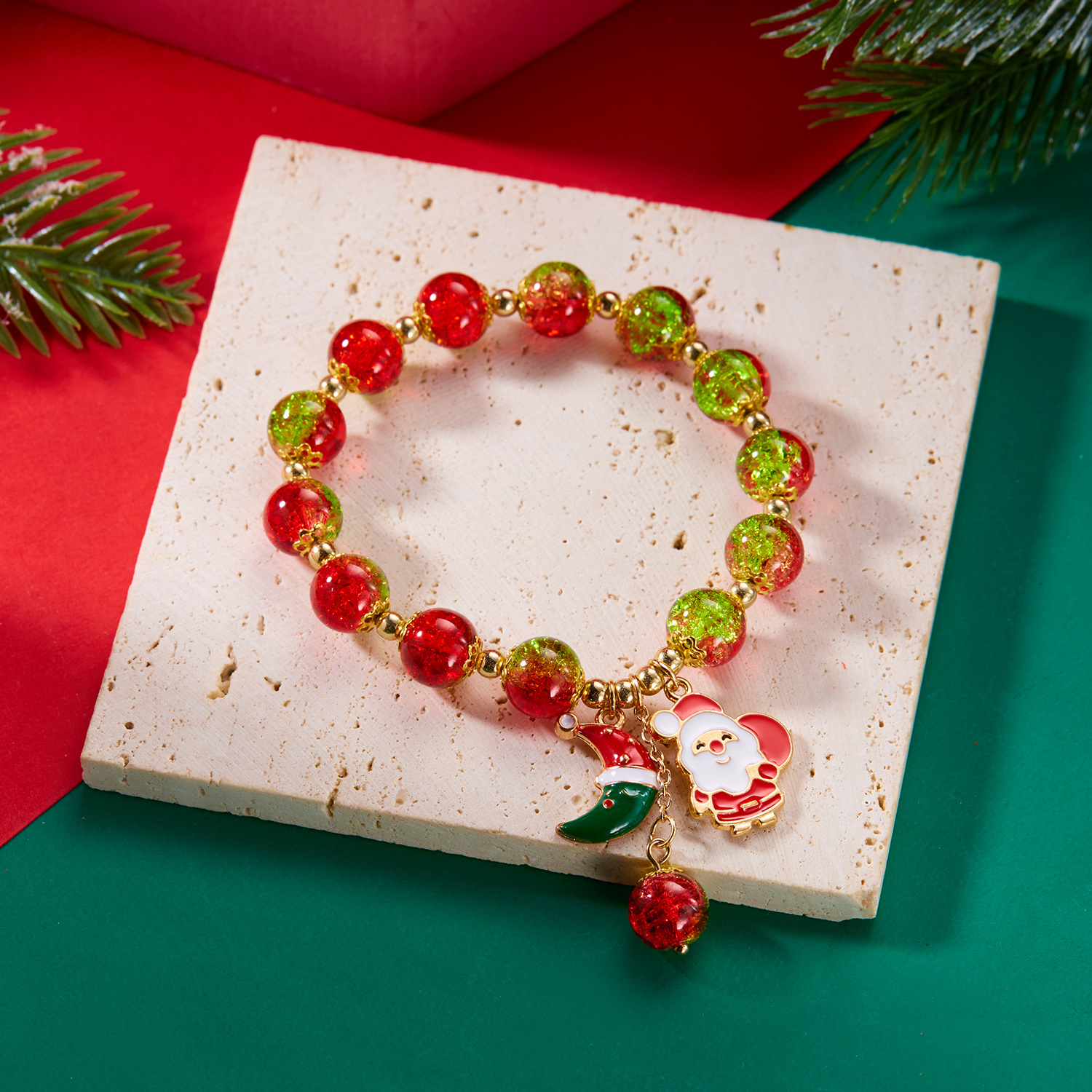 🌲Early Christmas Sale 49% OFF🌲Sparkling Glass Beads Christmas Theme Bracelet