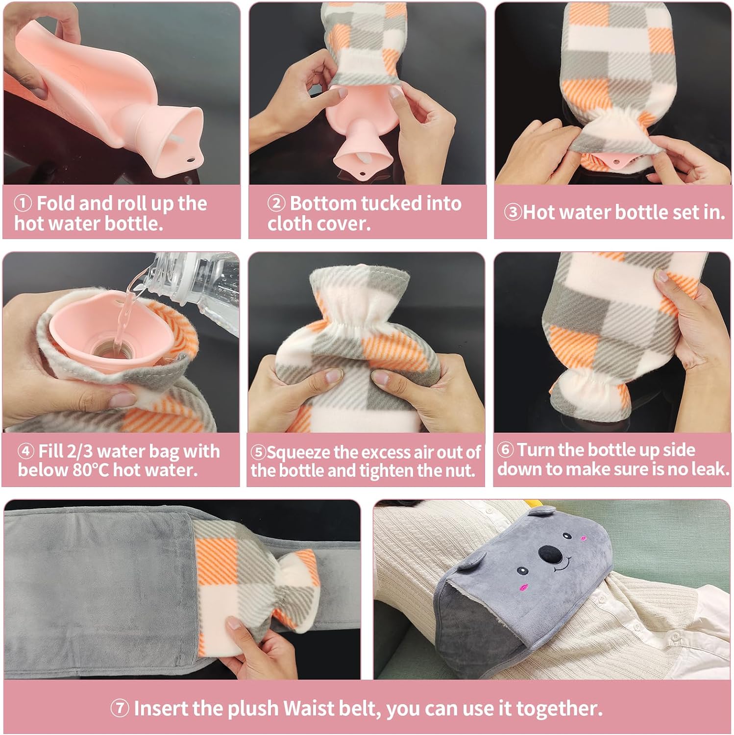 (❤️Early Winter Hot Sale-50% OFF-SAVE 50% OFF) Plush Refillable Hot Water Bottle Belt-BUY 2  FREE SHIPPING