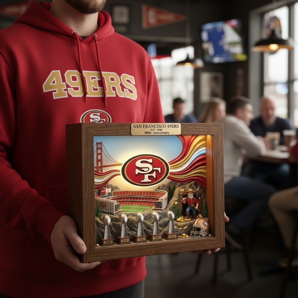San Francisco 49ers 80th Anniversary Diorama Lightbox Frame
