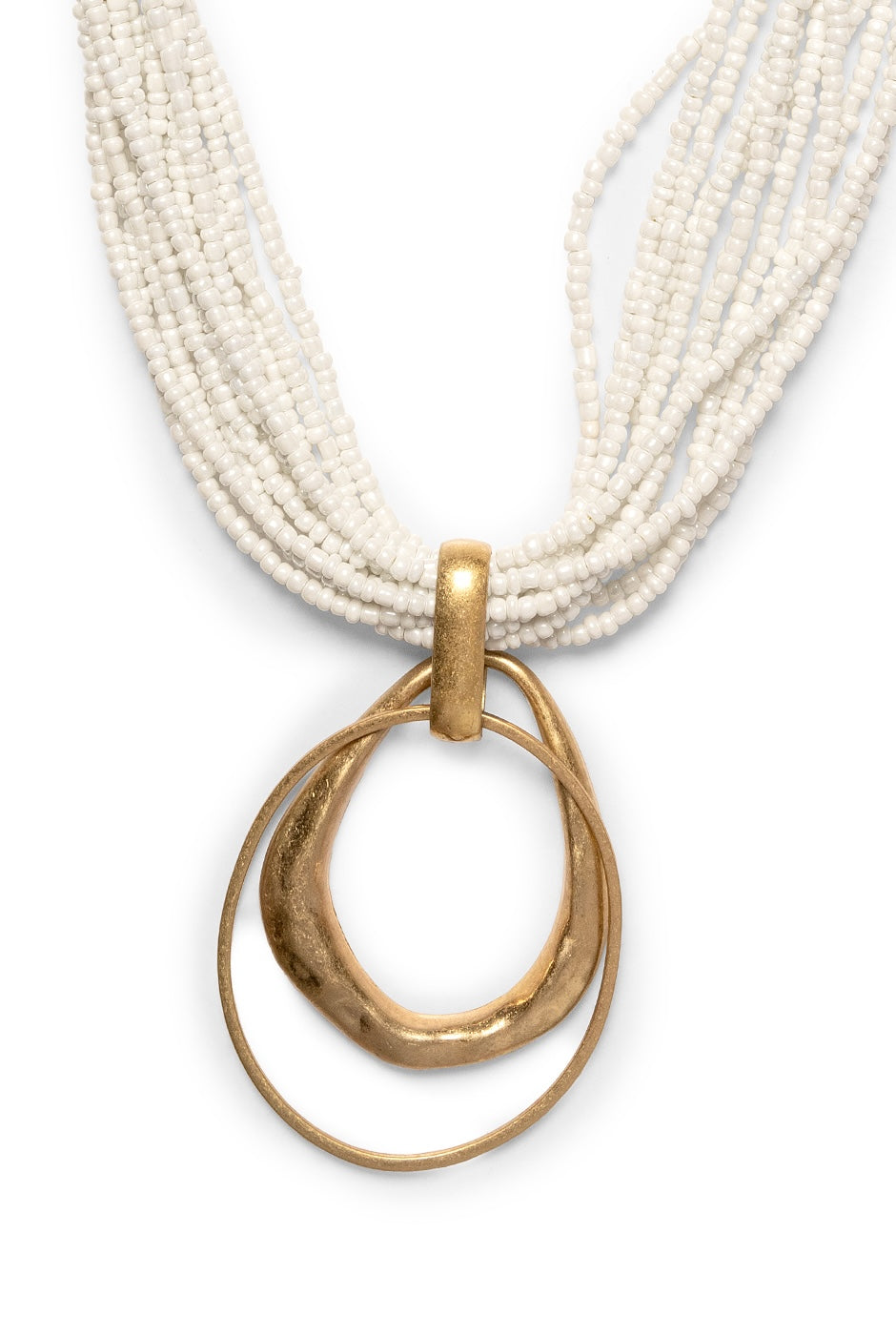 Maxi Collar Gold & White