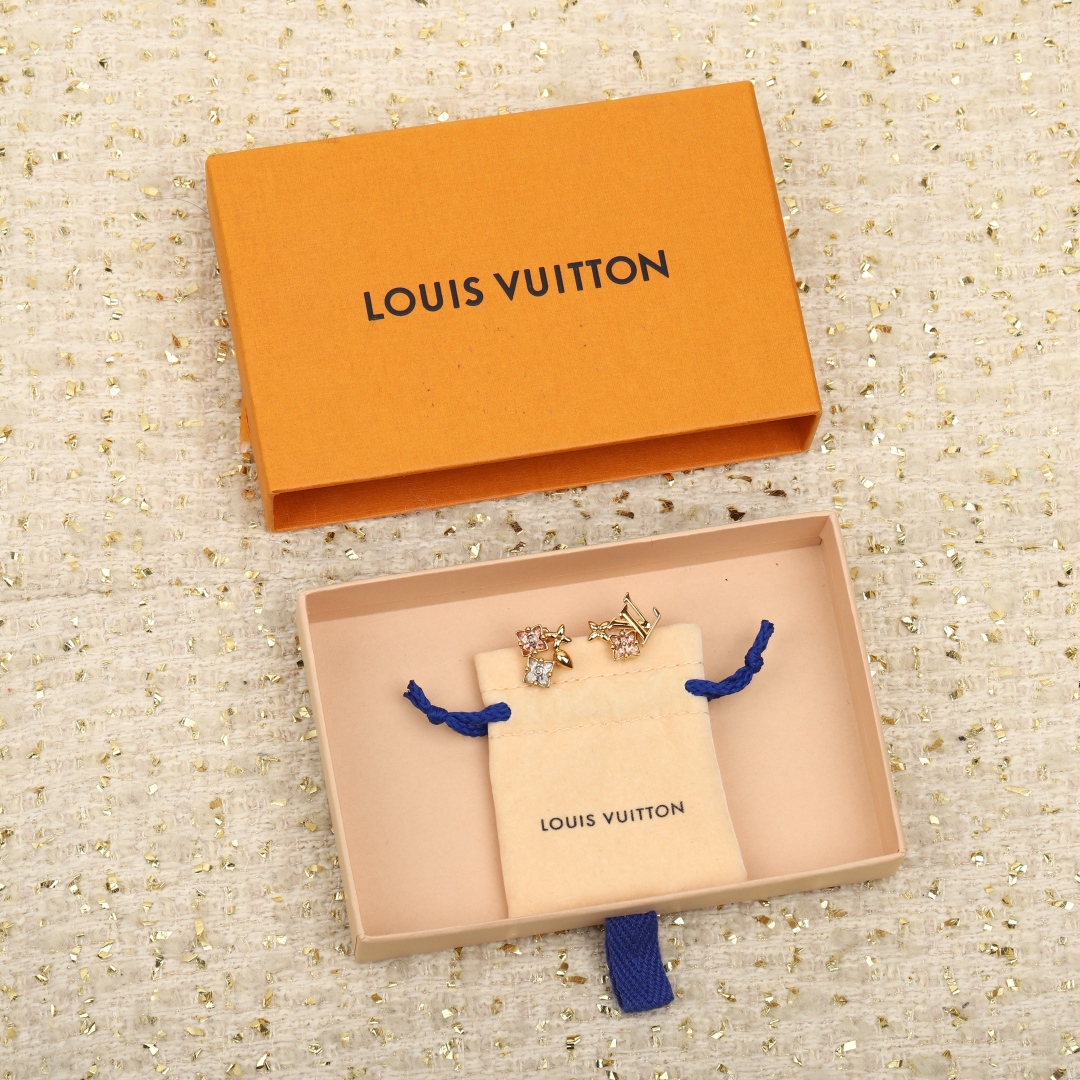 Louis Vuitton Pink Diamond Asymmetric Earrings