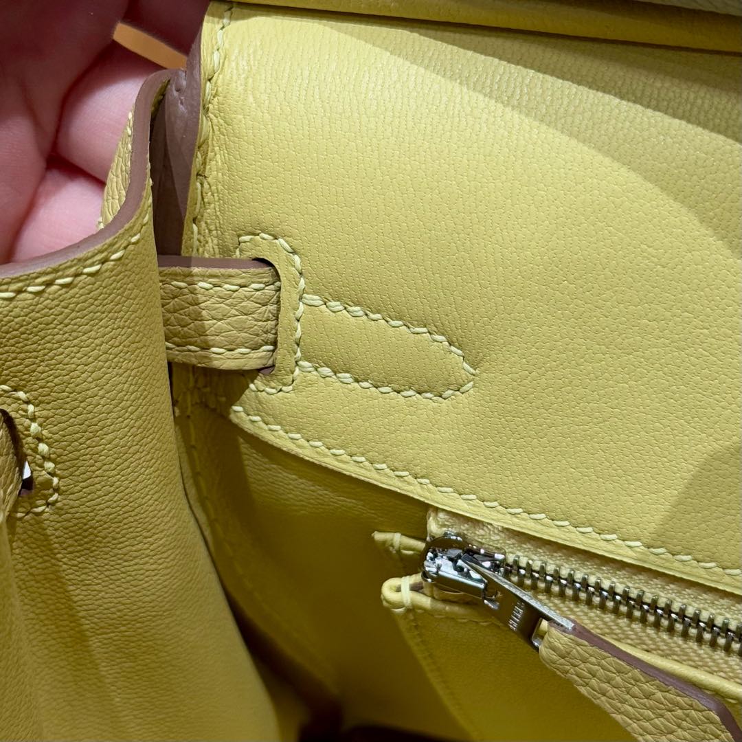 Hermes Birkin 80Gris Perle1ZJaune Poussin Handbag (Handmade to Order)