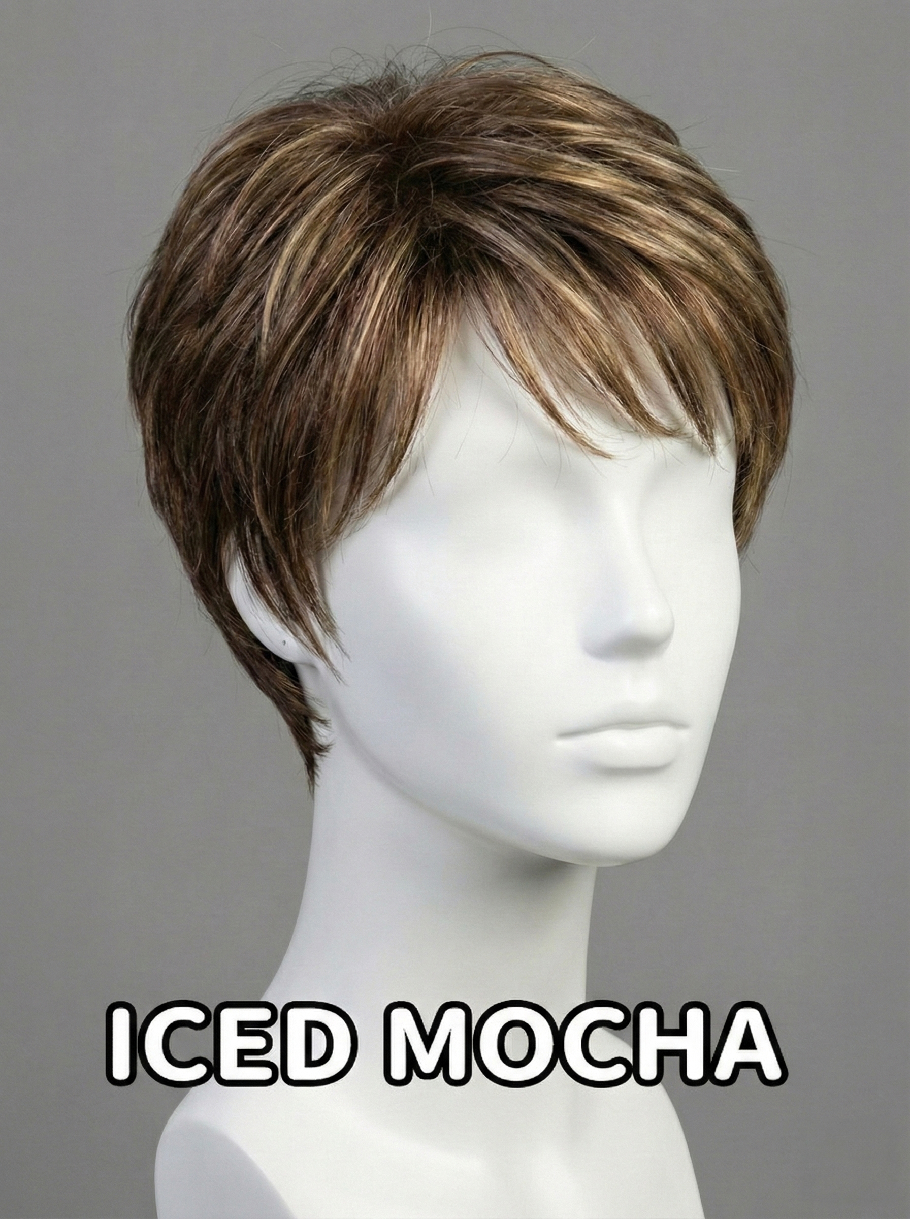 Textured Pixie Wig with Brown Highlights