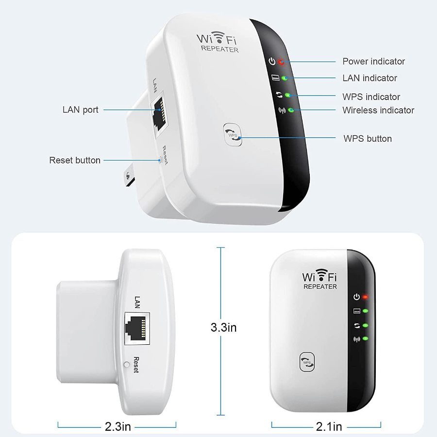 WiFi Extender Signal Booster Up To 2640sq.ft The Newest Generation, Wireless Internet Repeater, Long Range Amplifier With Ethernet Port, Access Point, 1-Tap Setup, Alexa Compatible N300 Gift For Birthday/Easter/Boy/Girlfriend