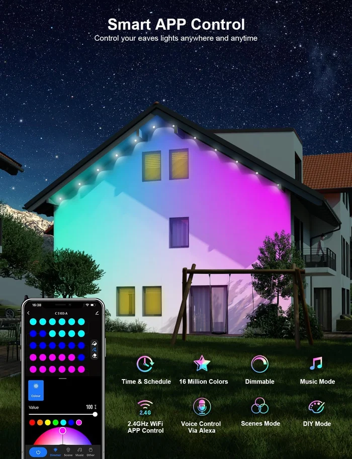 🎄Christmas Sale 70% OFF -- Wi-Fi Bluetooth Smart Permanent Led for outdoor
