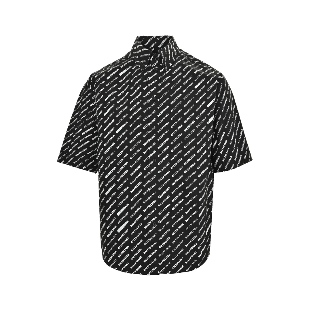 Balenciaga 24ss full-screen lettering short-sleeved shirt