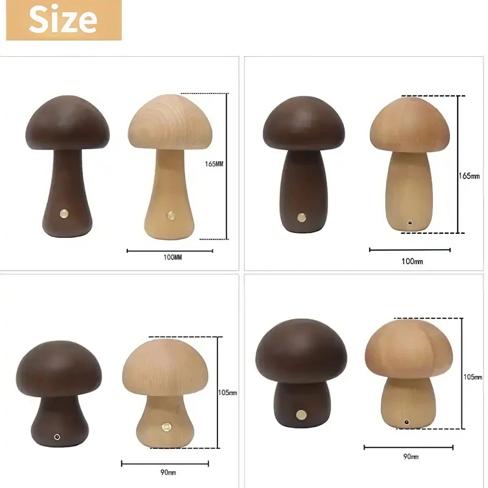 Wooden Cute Mushroom Lamp