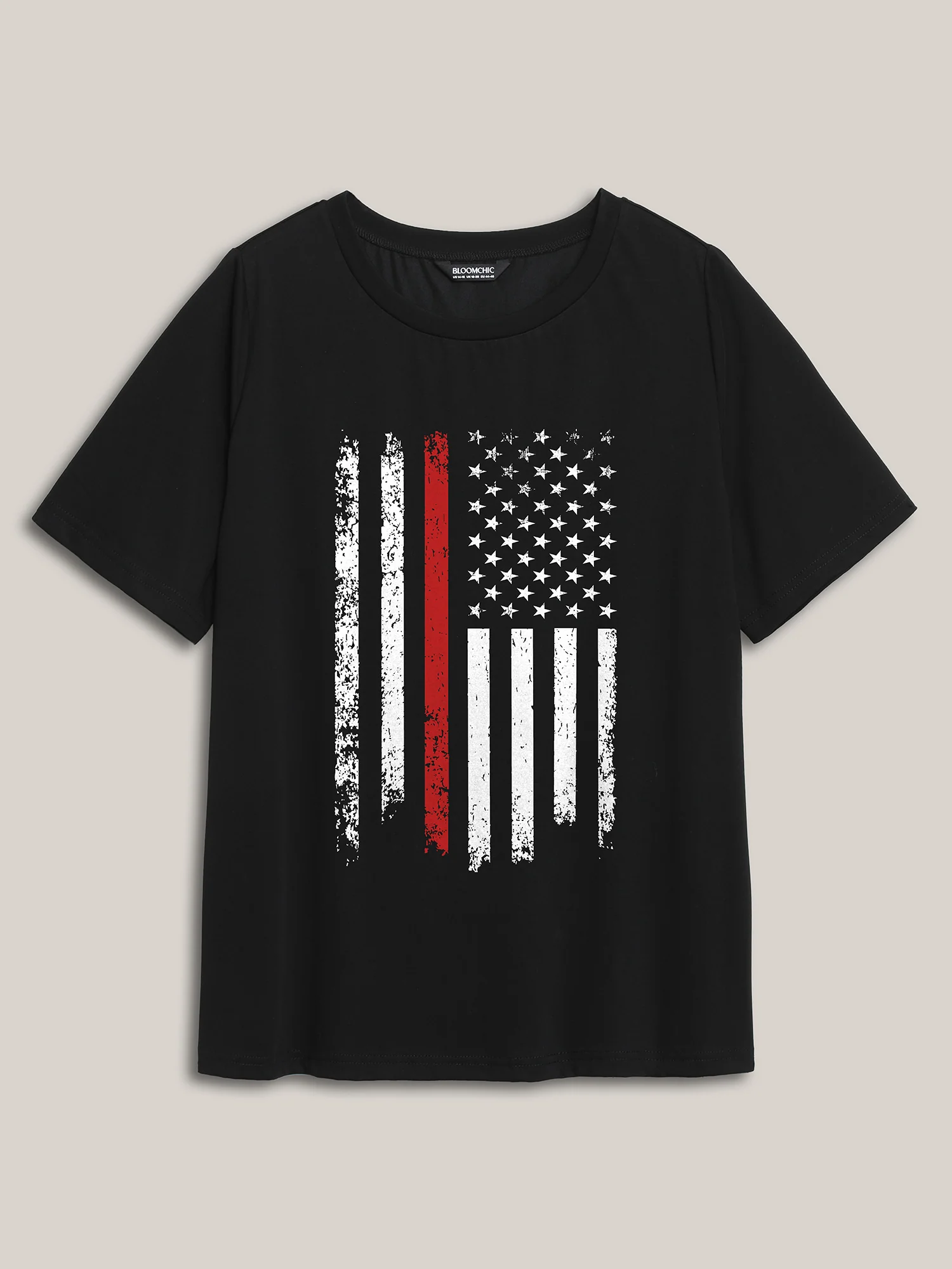 American Flag Round Neck T-Shirt