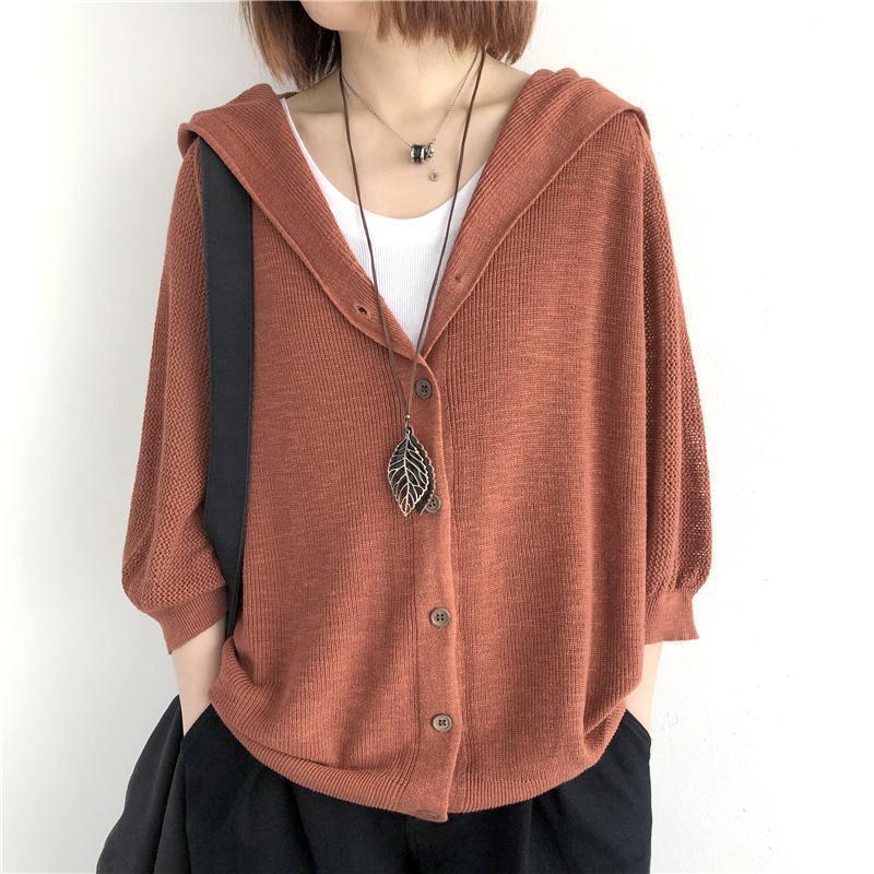 Solid Color Fashion Knitted Coat for Women