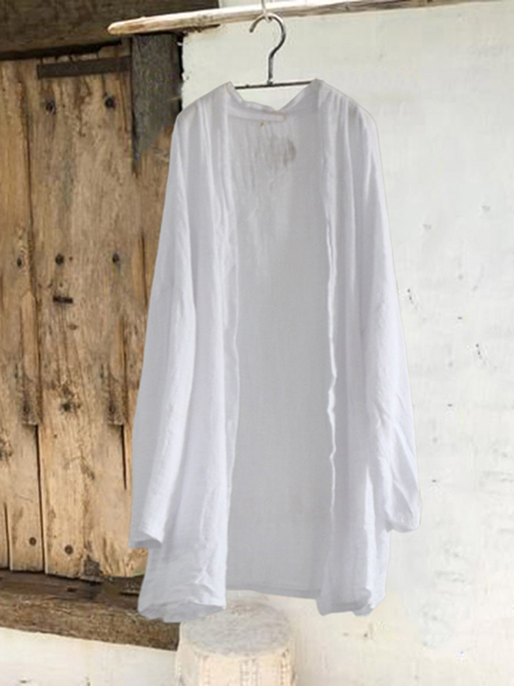 Solid Casual Long Sleeve Comfy Cardigan