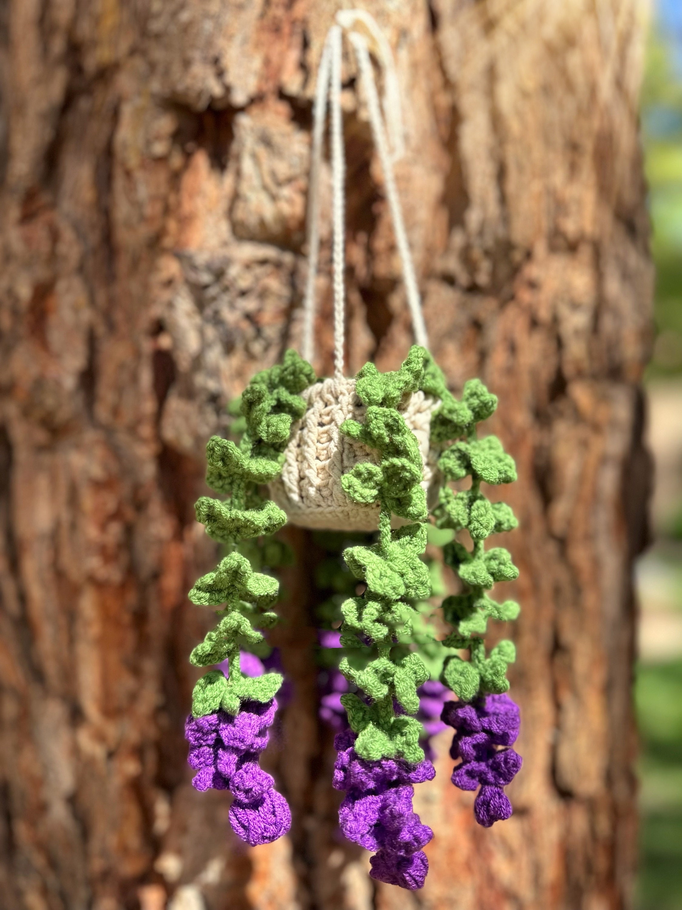 ON SALE🔥Crochet Pink and Purple Vine Botanical Charms, Women's Car Accessories