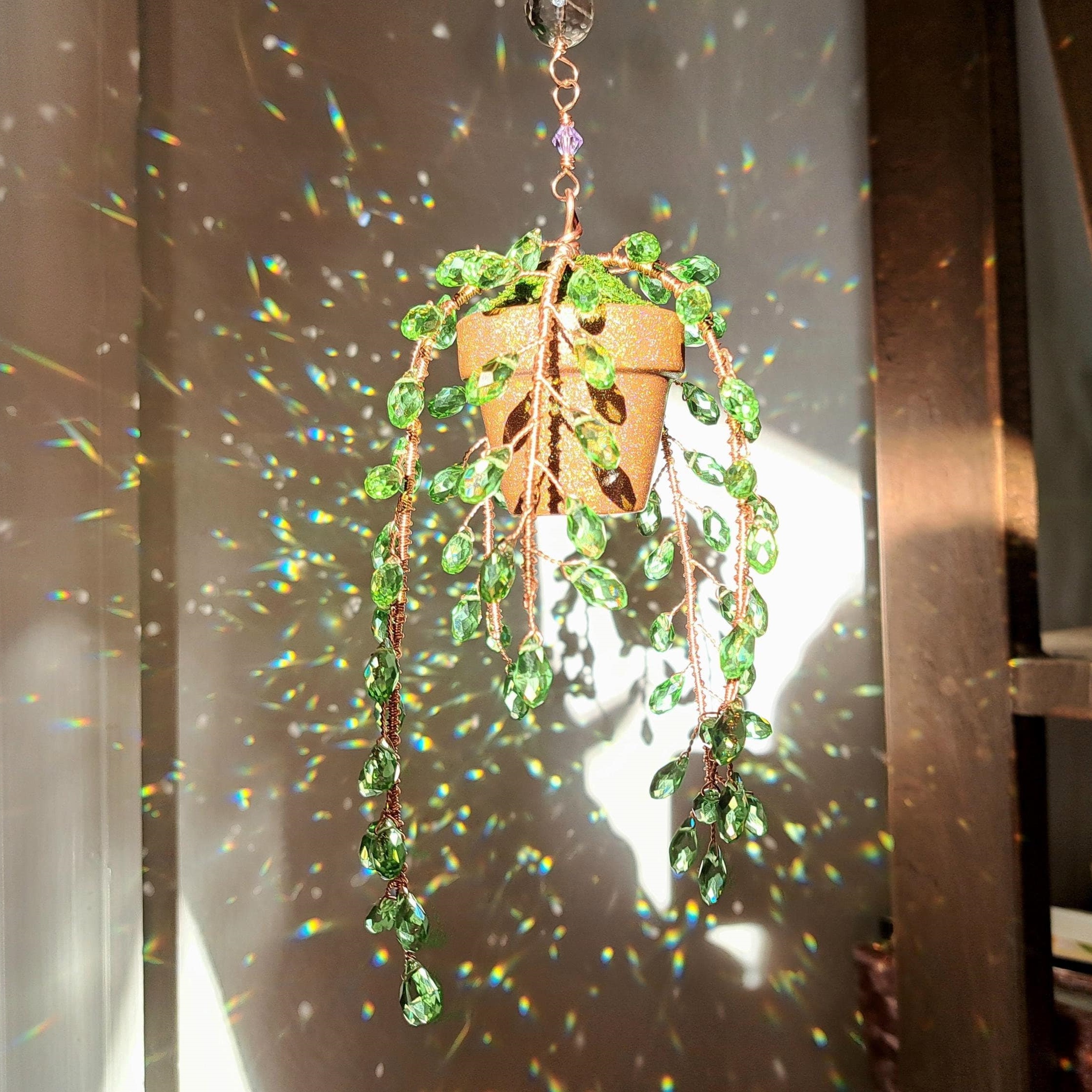 🔥ON SALE ALERT!🔥Forever Succulent, Beaded Suncatcher, Crystal Decor, Plant Decor