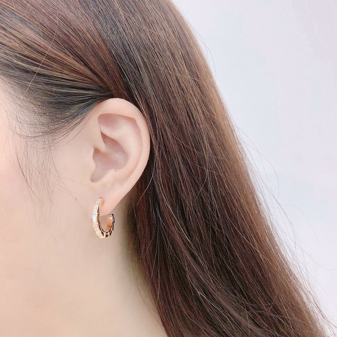 Bulgari hoop diamond earrings