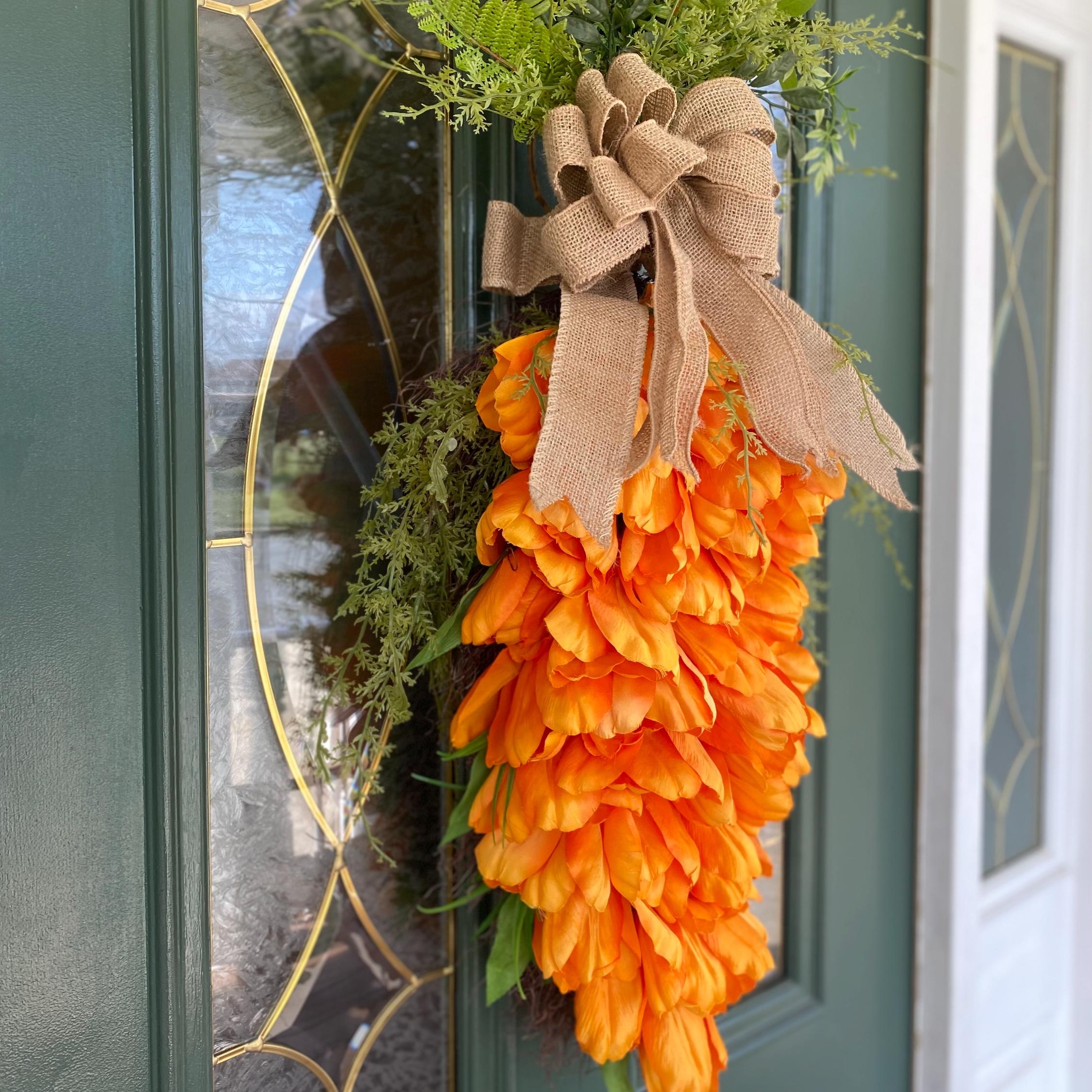 🥕🌿 Tulip Carrot Wreath – The Cutest Easter & Spring Welcome! 🐰✨