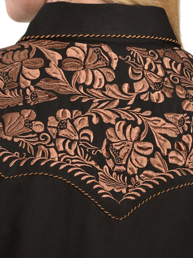 Women's Vintage Western Art Print Casual Shirt