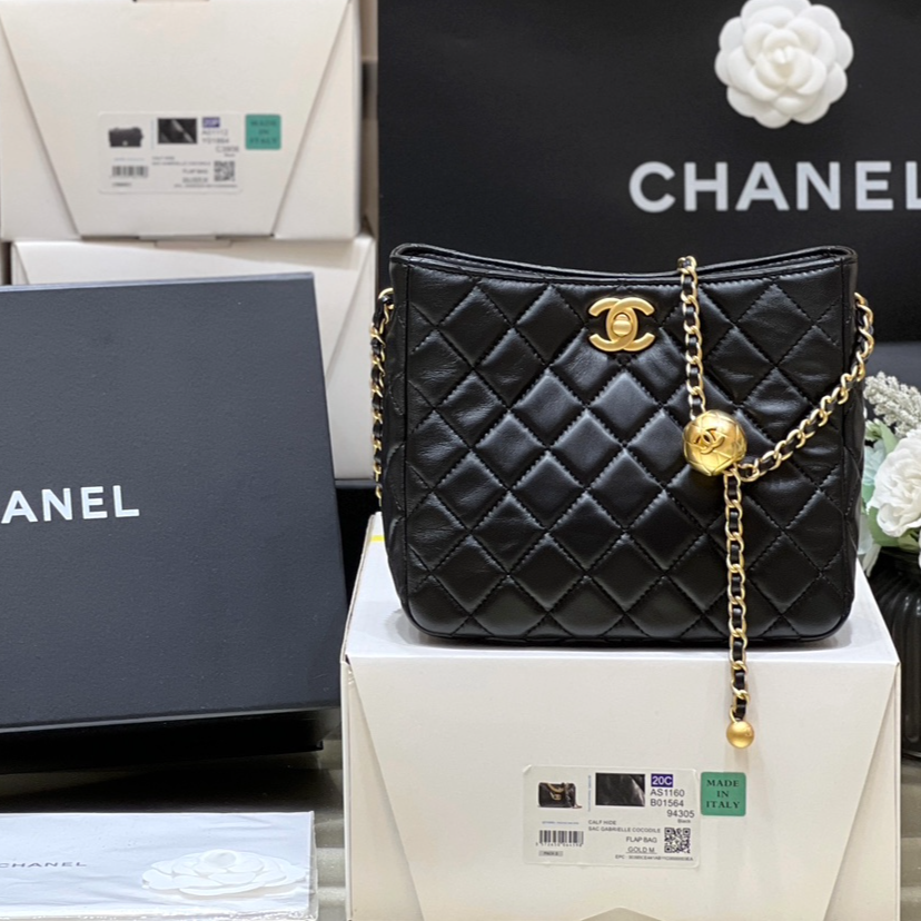 Chanel 22cc Spring/Summer Collection Golden Ball Hobo Hippie Bag 3259