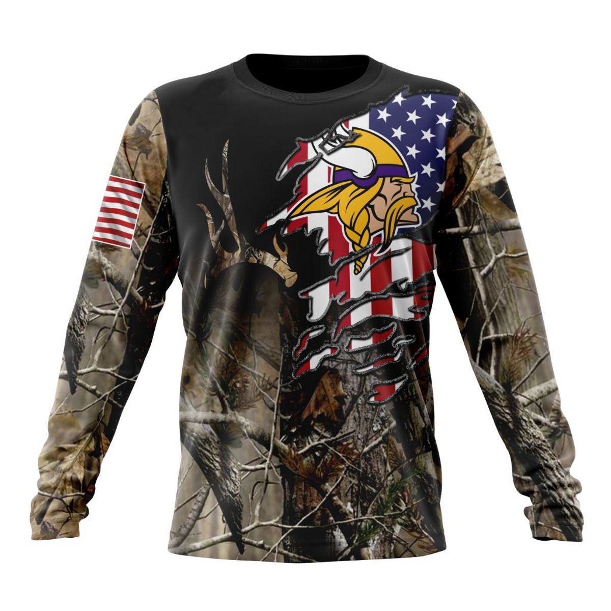 MINNESOTA VIKINGS 3D HOODIE CAMO REALTREE HUNTING