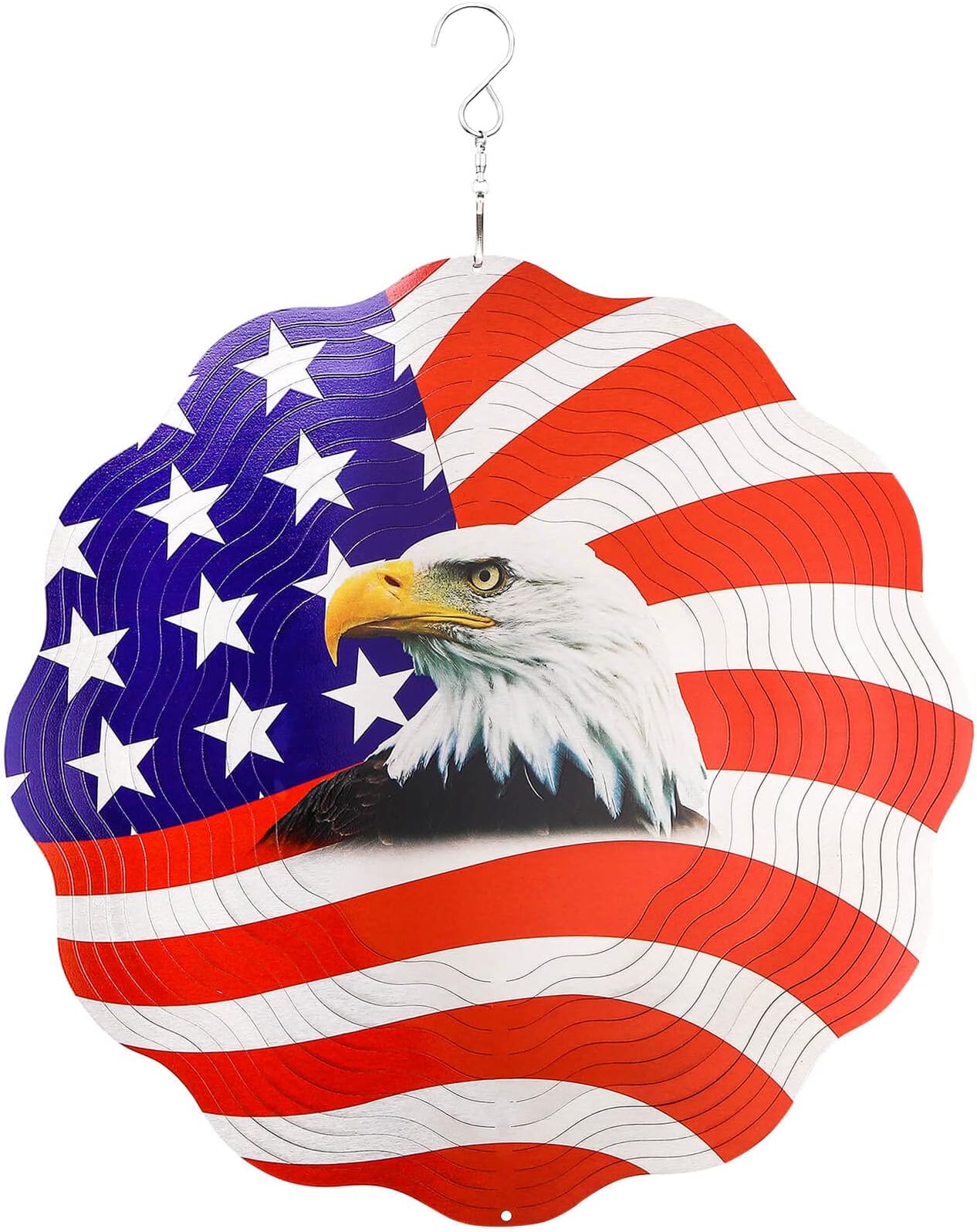 Patriotic Wind Spinner Metal Garden Decor