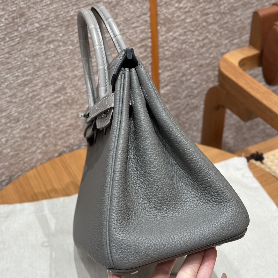 Hermes Birkin Touch 0LGris Mayer0WGris neve handbag (handmade to order)