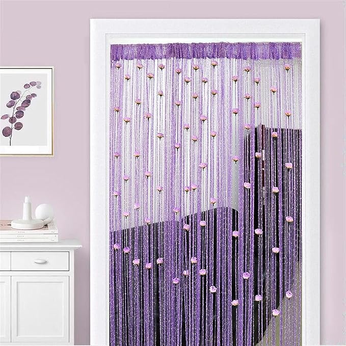 🌹🚪Sparkling Rose Flower String Curtain（2m/78.74