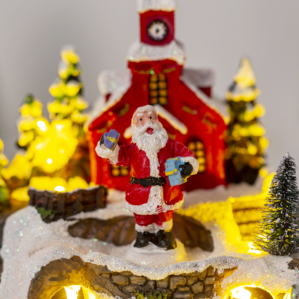 🎄Early Christmas Sale 49% OFF🎄Christmas Village Resin Music Box with Rotating Train