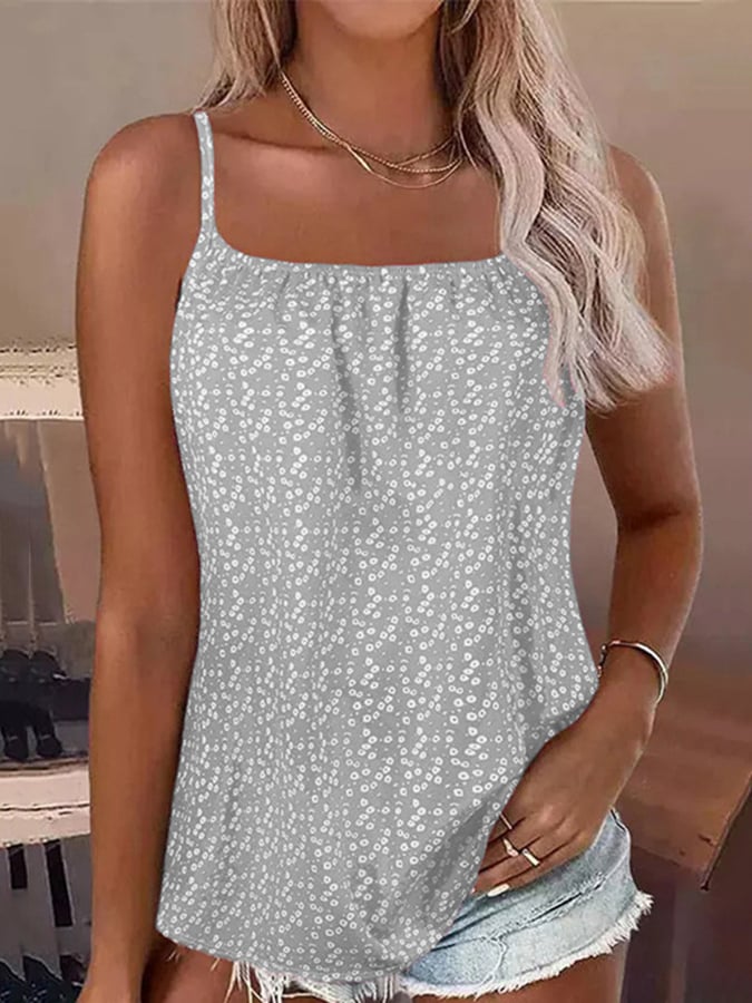 Women's Retro Floral Suspender Casual Shirt