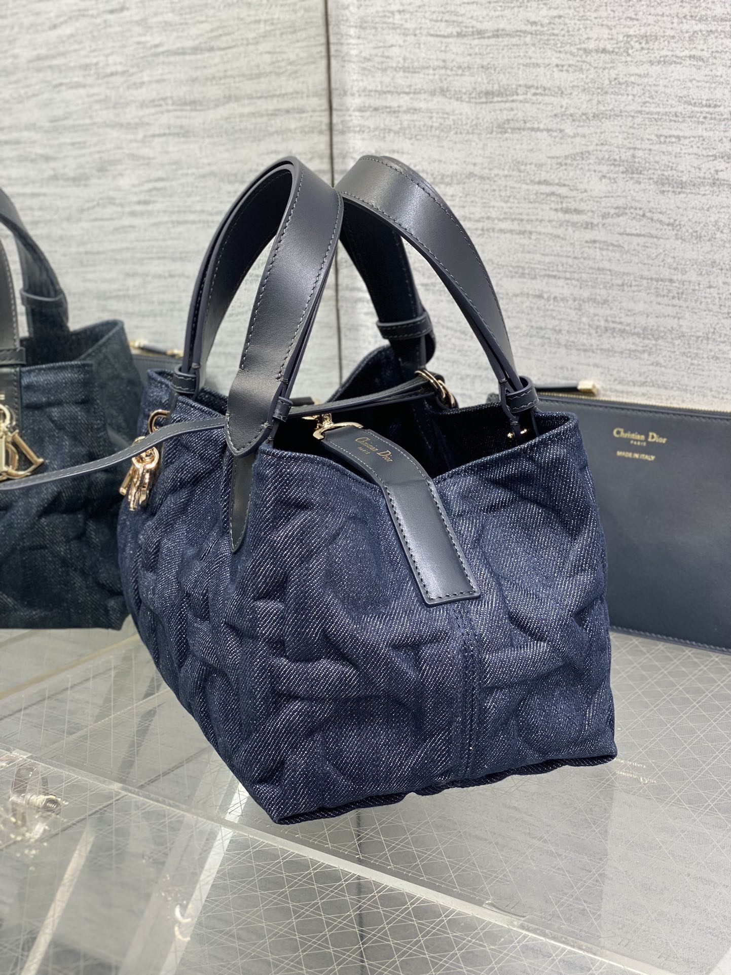Dior Toujours Embossed Denim Bag