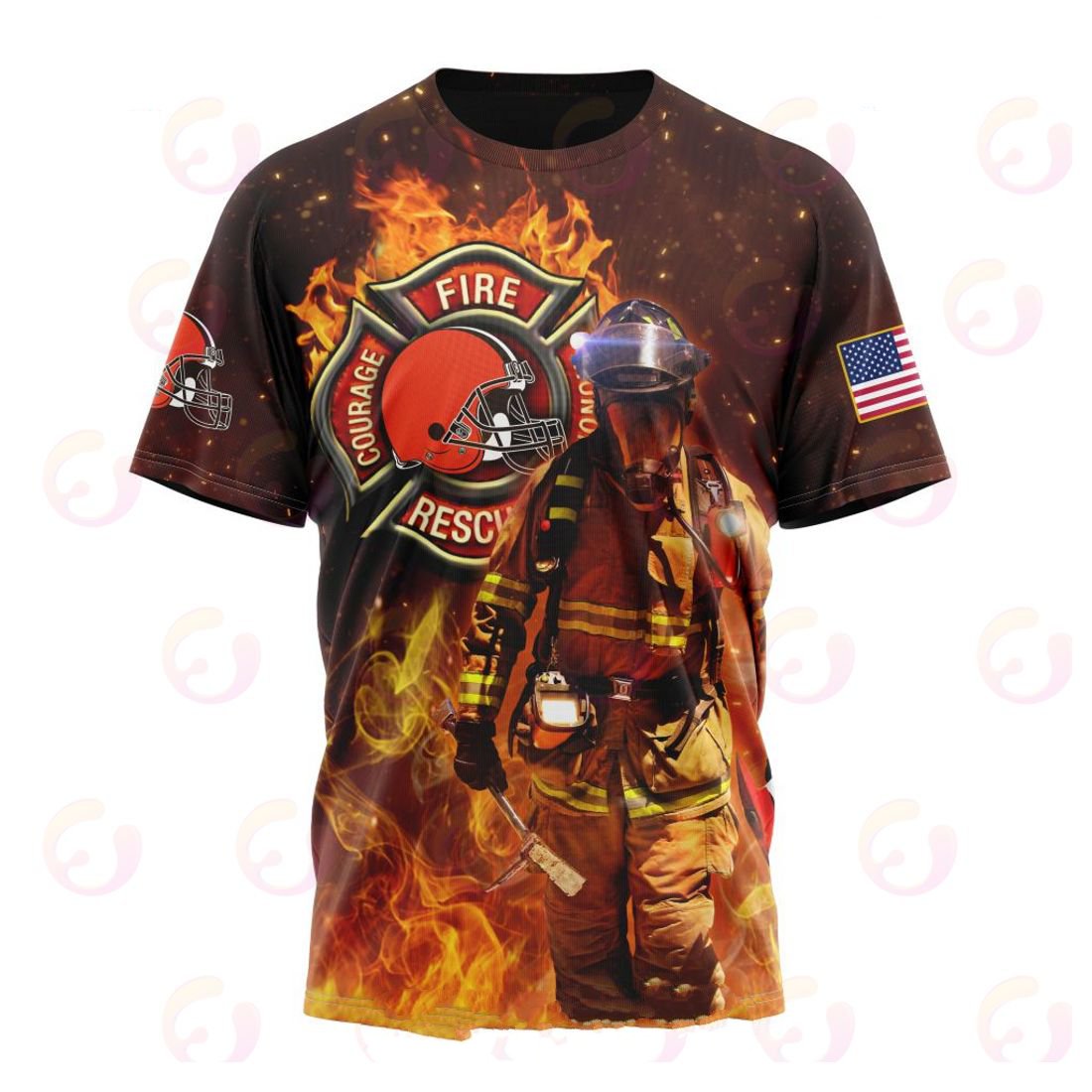 CLEVELAND BROWNS HONOR FIREFIGHTERS – FIRST RESPONDERS 3D HOODIE