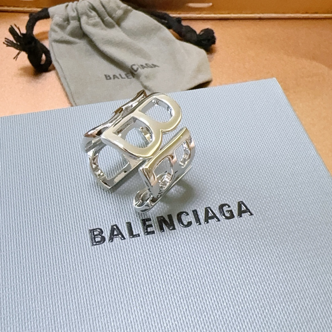 Balenciaga Hollow Silver Ring