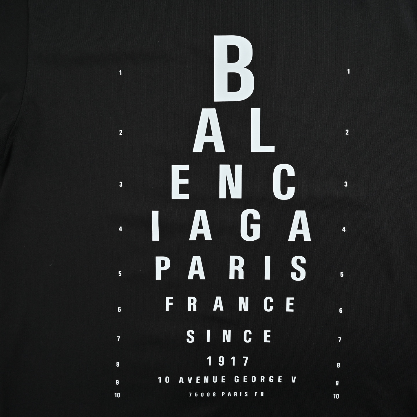 Balenciaga 25ss eye chart cut hole short sleeve