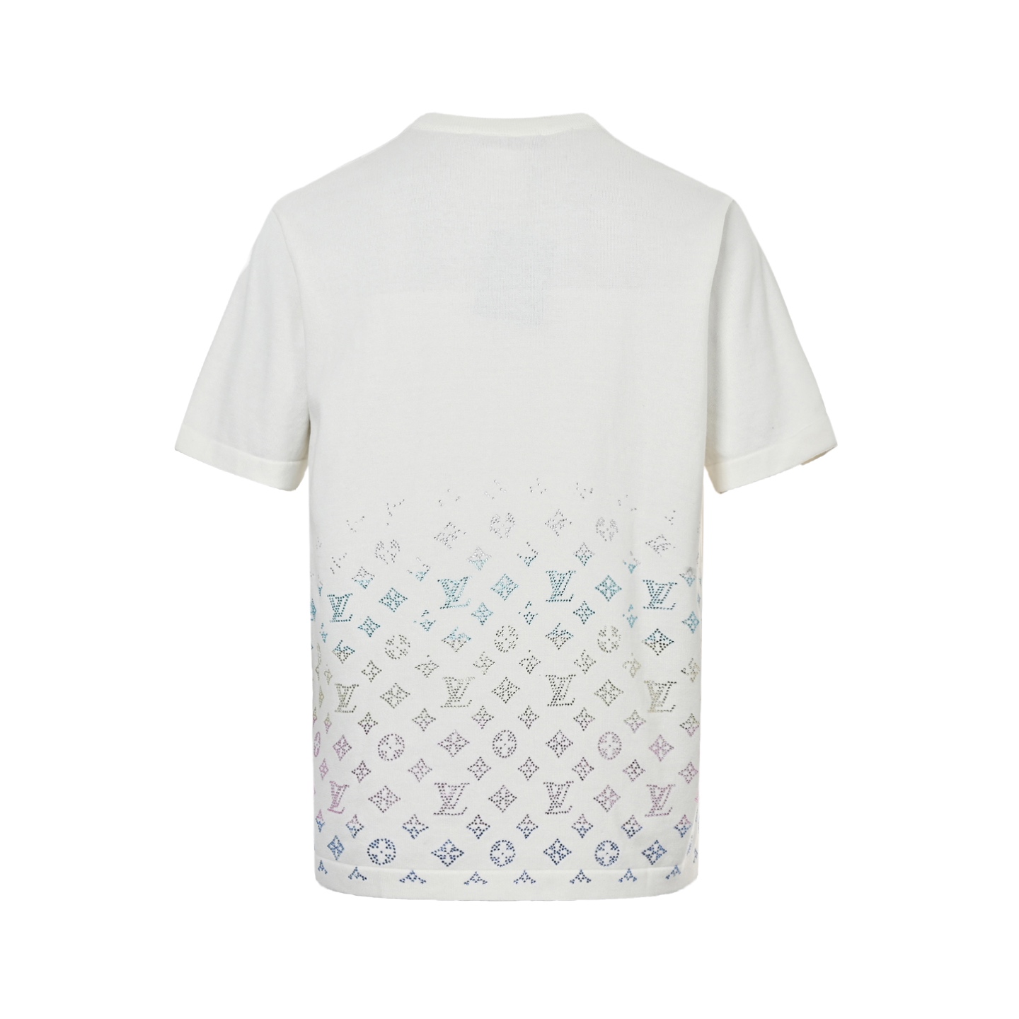 Louis Vuitton 25ss gradient monogram colored diamond knitted short sleeve
