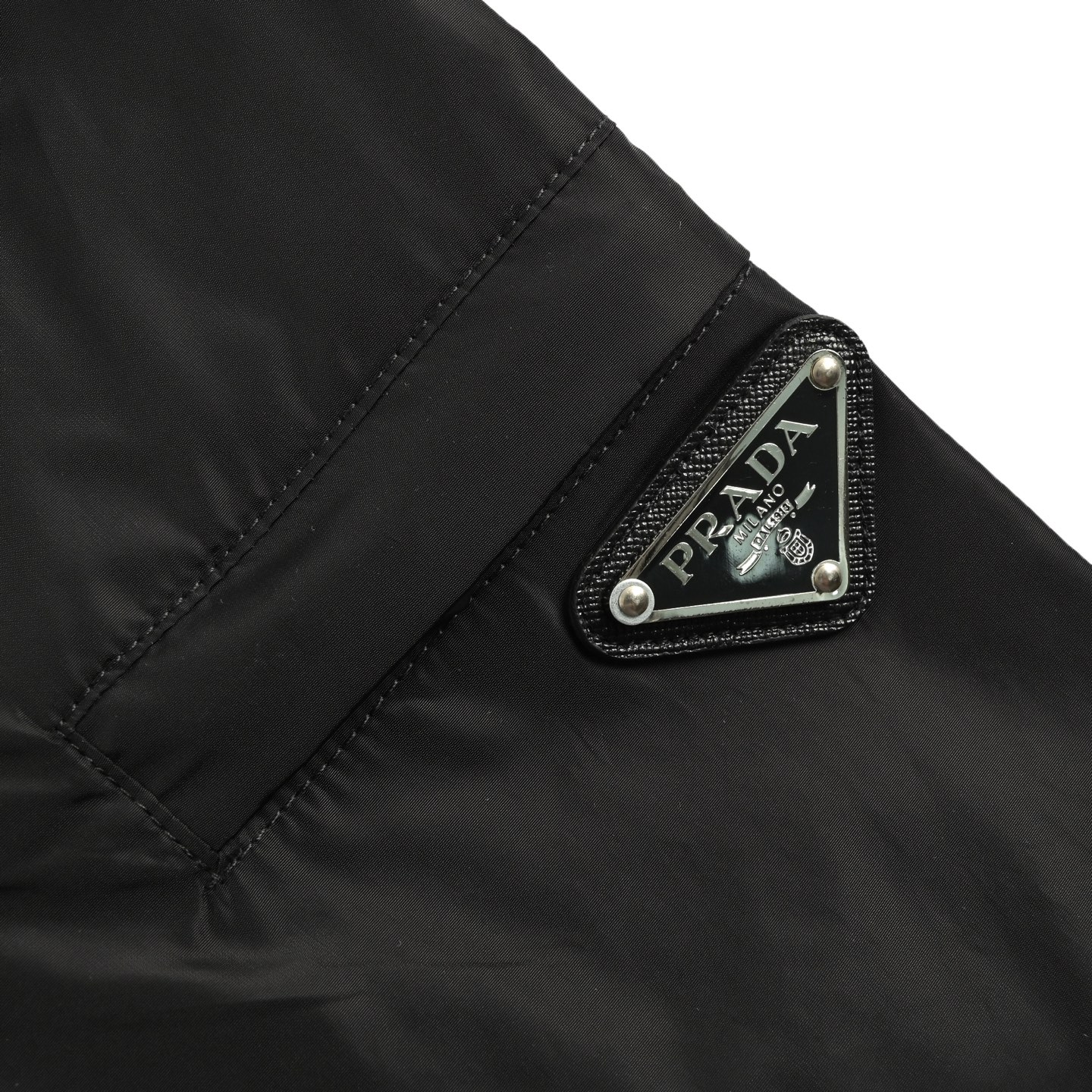 Prada 25Fw triangle patch stand collar jacket