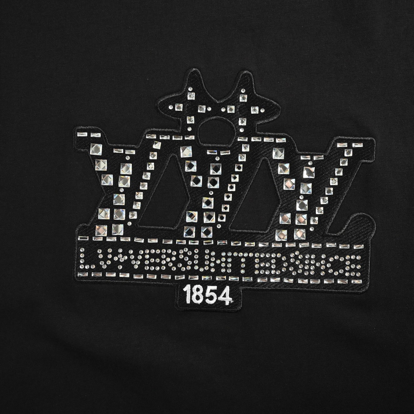 Louis Vuitton 25ss short-sleeved shirt with rhinestone embroidered logo
