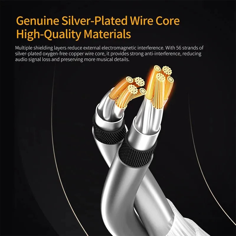 KZ Type-C OFC Silver-Plated Cable - Premium Audio Connectivity