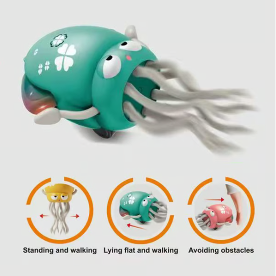 🔥Last Day 50% OFF🔥Electric Crawling Octopus Toy with LED Lights & Music,Smart Obstacle Avoidance, Interactive Fun Gifts