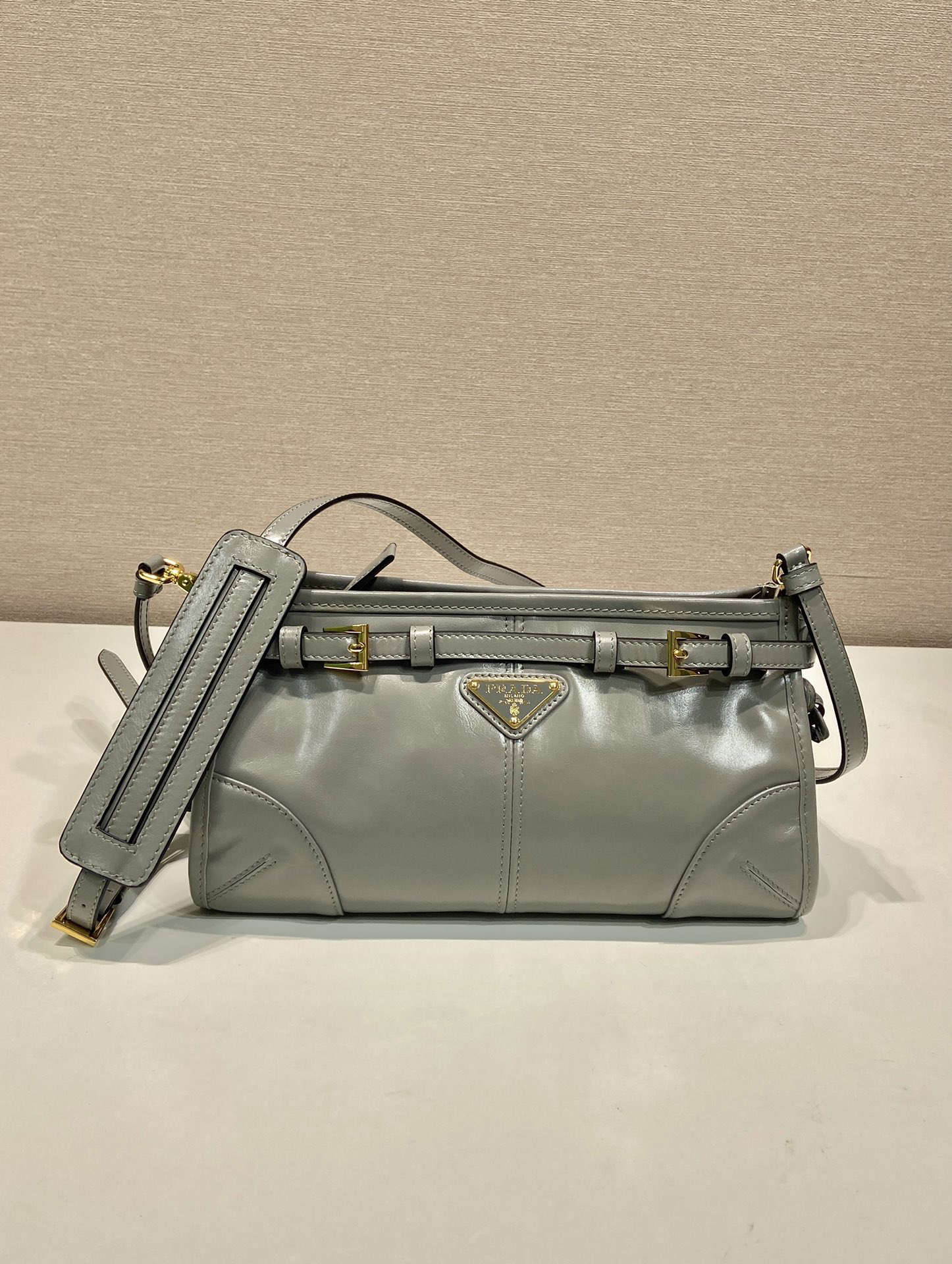 Prada LusSolf Oiled Wax Leather Shoulder Bag 1BA215
