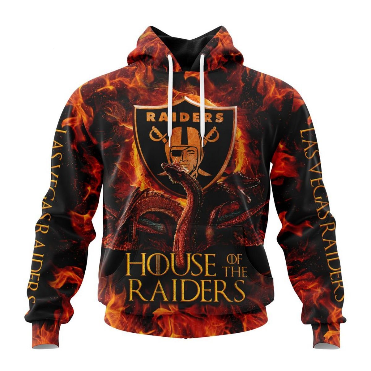 LAS VEGAS RAIDERS GAME OF THRONES – HOUSE OF THE RAIDERS 3D HOODIE