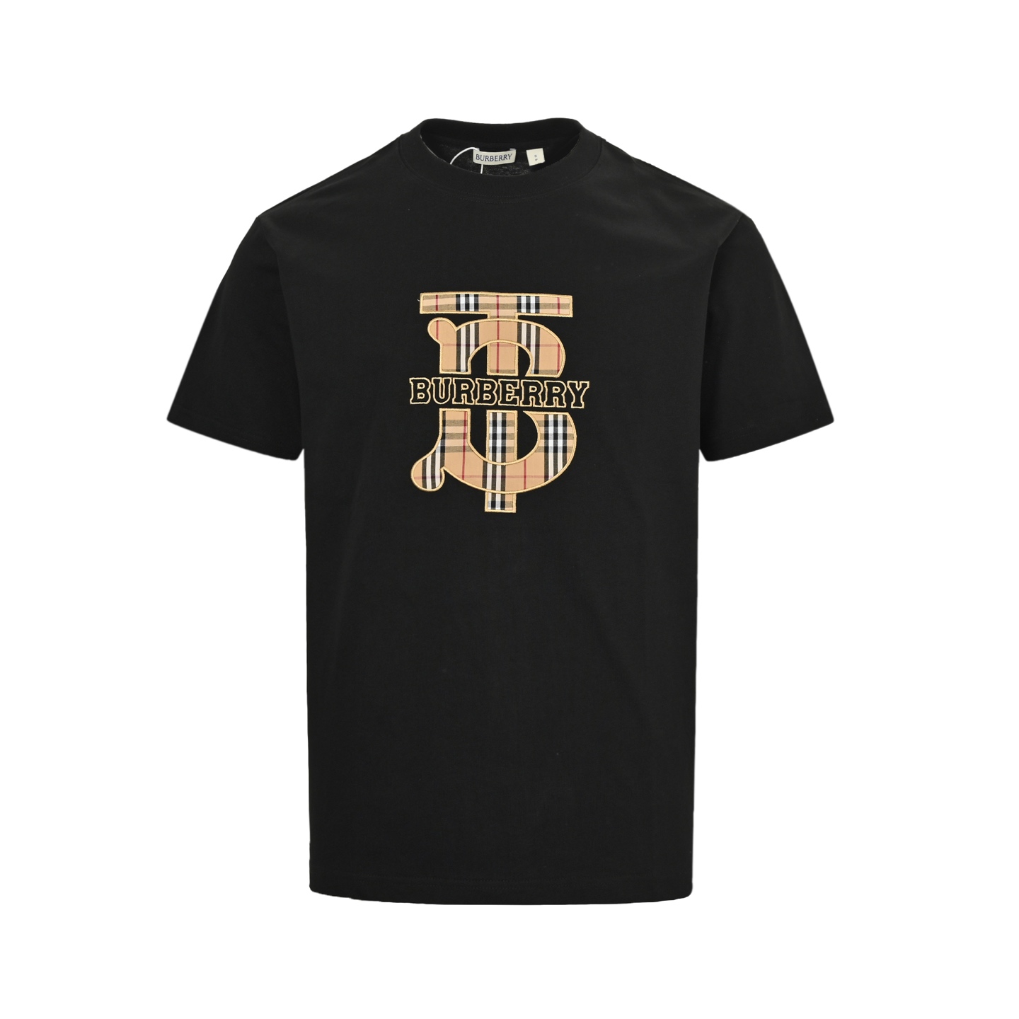 Burberry 25ss check TB patch embroidered letter short sleeve
