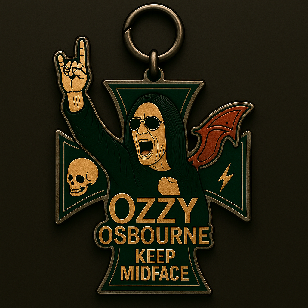Ozzy Osbourne 'Keep Midface' Keychain: A Tribute to the Prince of Darkness