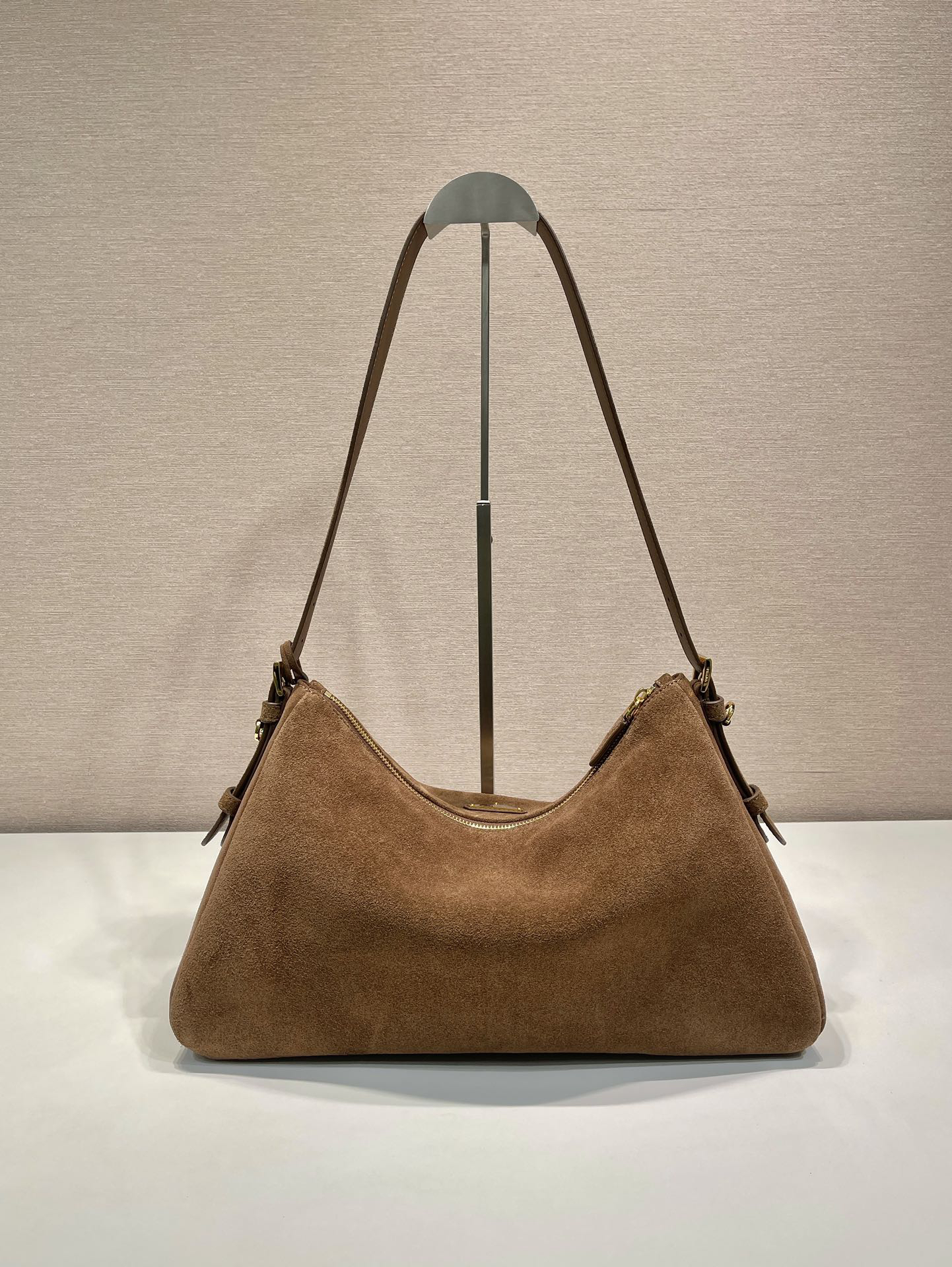 Prada Aimee Hobo Large Suede Underarm Bag 1BC228