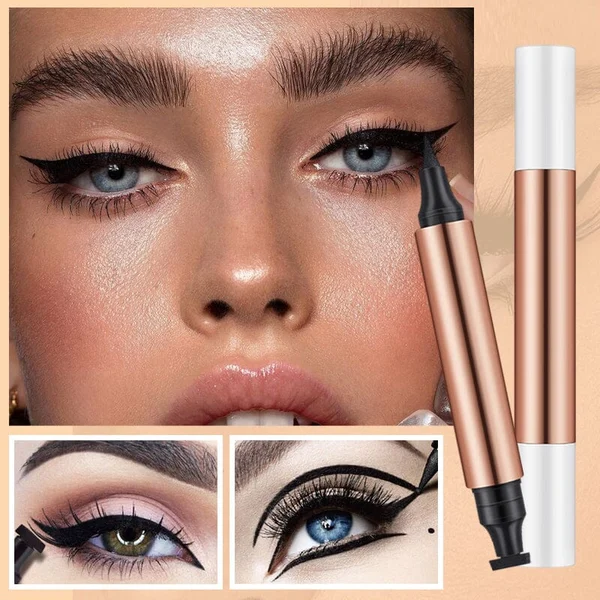 HOT SALE🔥2-In-1 Waterproof Alluring Cat Eye Stamp Eyeliner