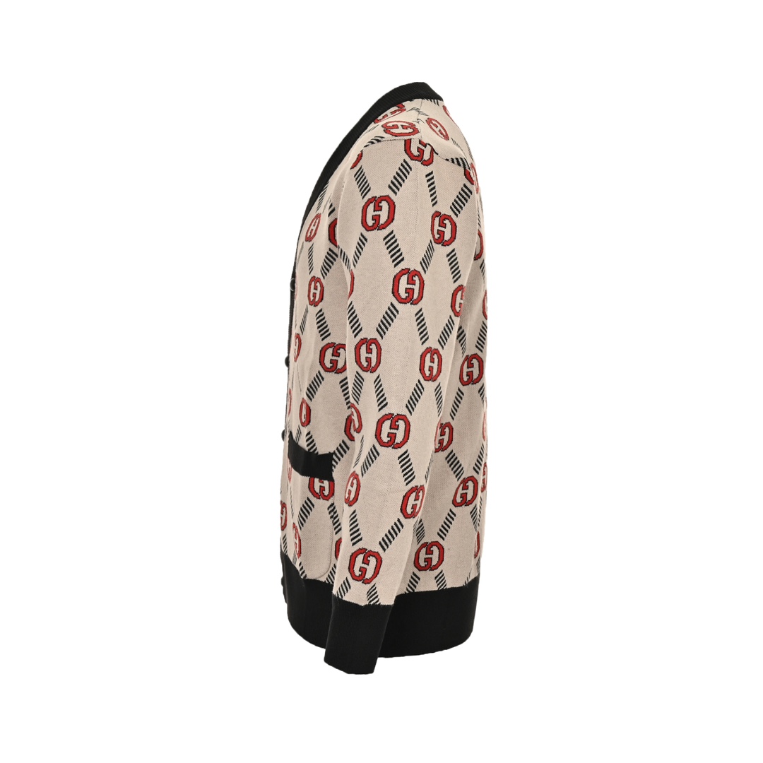 Gucci 24Fw all-over double G jacquard sweater cardigan