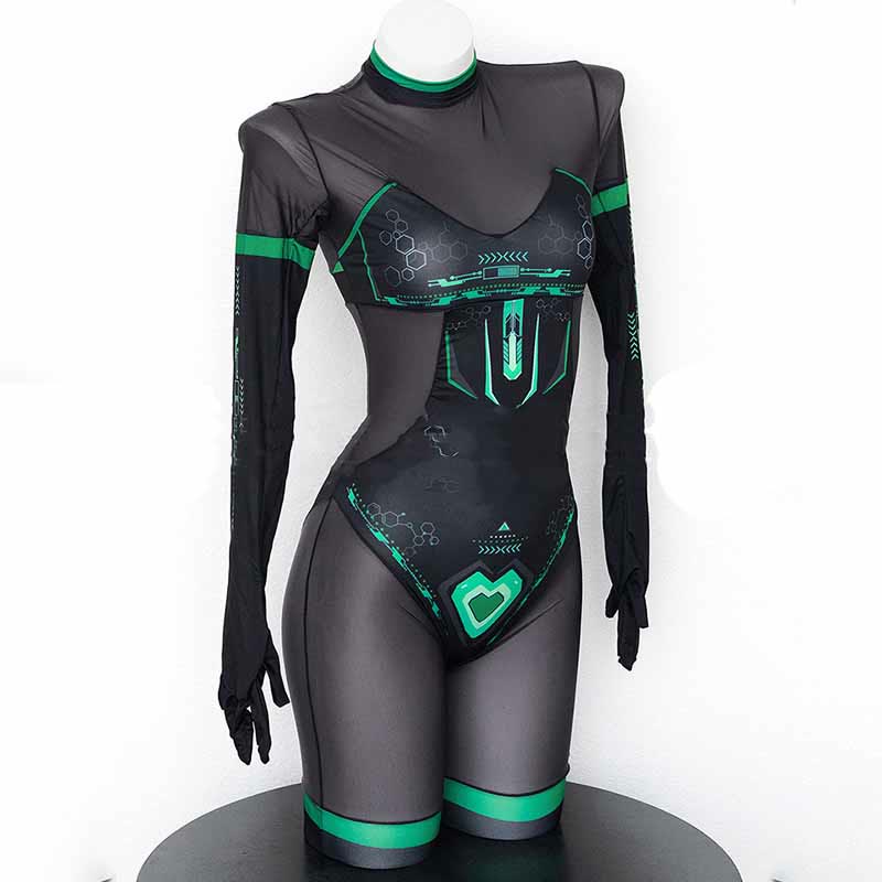 One-piece Cyberpunk See-through Jumpsuit Lingerie