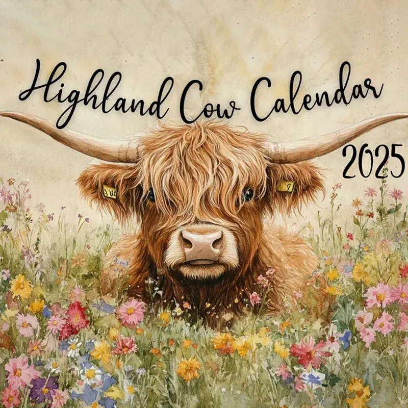 Highland Cow 2025 Wall Calendar