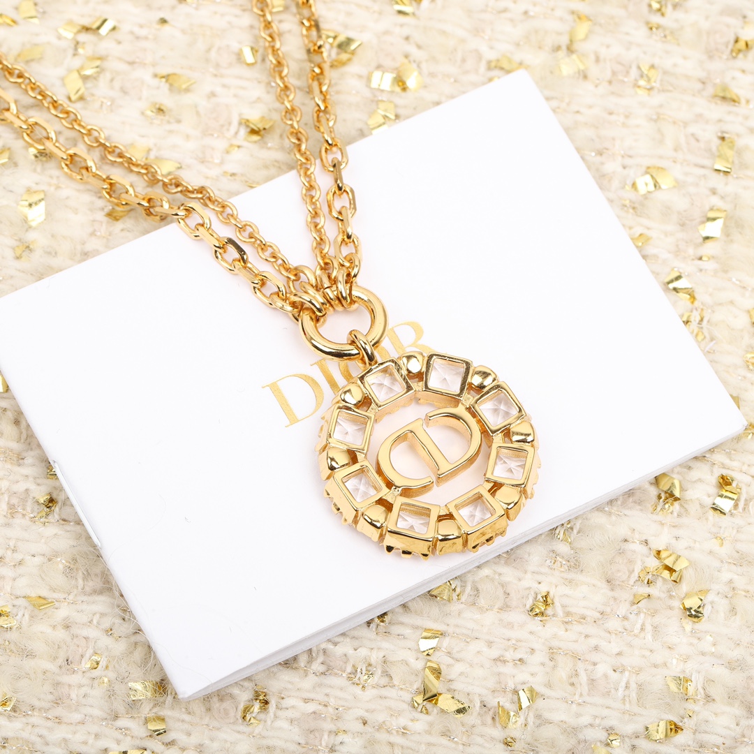 Dior round diamond necklace